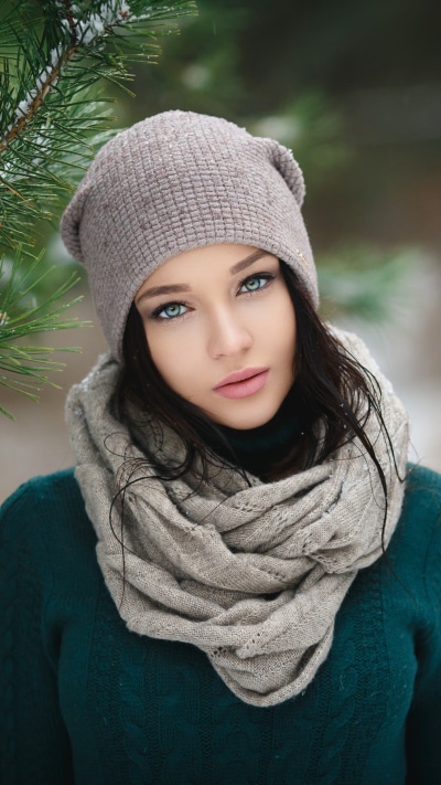 Women Angelina Petrova, Model, Hat, Scarf, 1080x1920