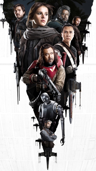Movie Rogue One: A Star Wars Story, Diego Luna, Captain Cassian Andor, Chirrut Îmwe, Bodhi Rook, Baze Malbus, 1080x1920