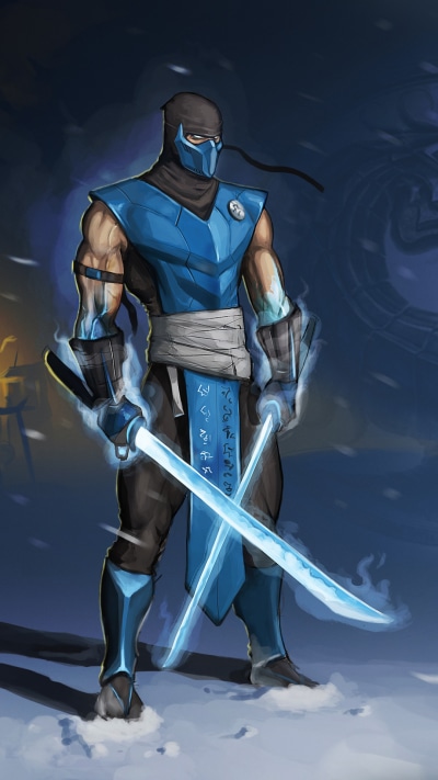 Video Game Mortal Kombat, Sub-Zero (Mortal Kombat), Warrior, Sword, 1080x1920