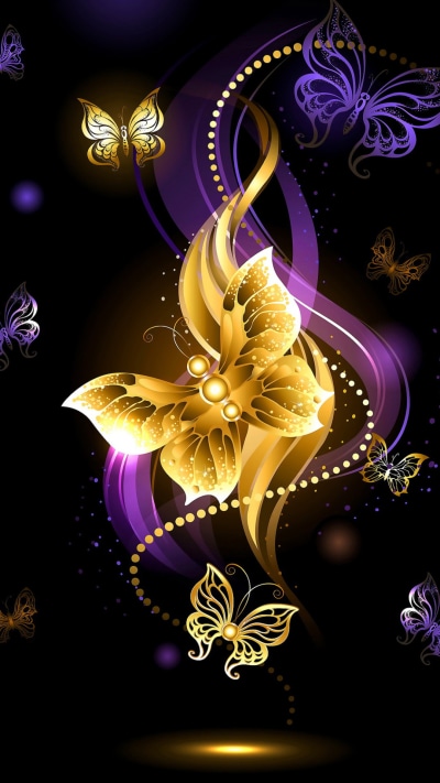 Artistic Butterfly, Purple, 1080x1920