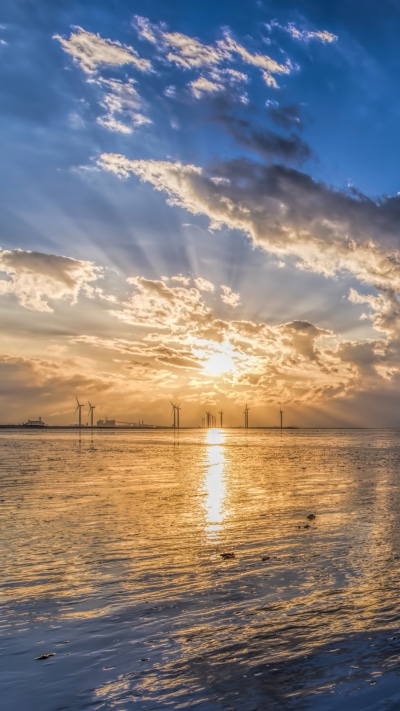 Photography Ocean, Sunbeam, Cloud, Sky, Horizon, Reflection, 1080x1920