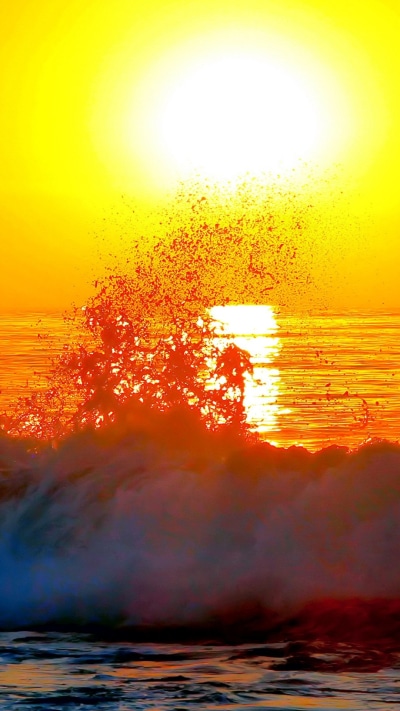 Earth Sunset, Horizon, Wave, Sea, Sunny, 1080x1920