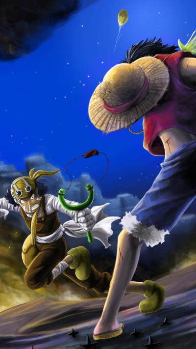Anime One Piece, Usopp (One Piece), Monkey D. Luffy, 1080x1920