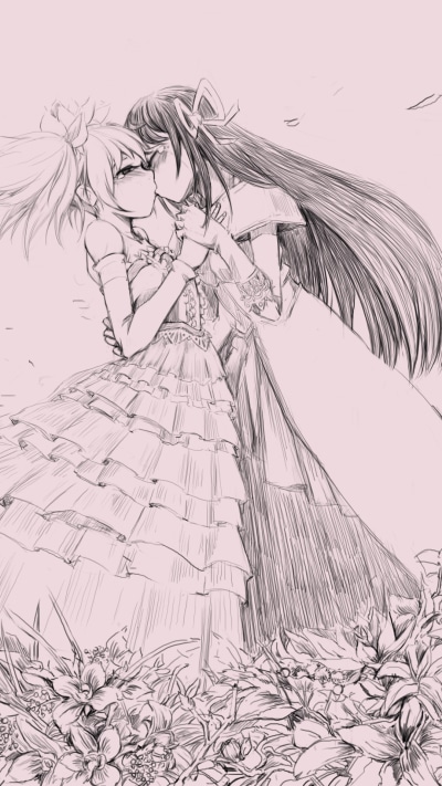Anime Puella Magi Madoka Magica, Madoka Kaname, Homura Akemi, 1080x1920