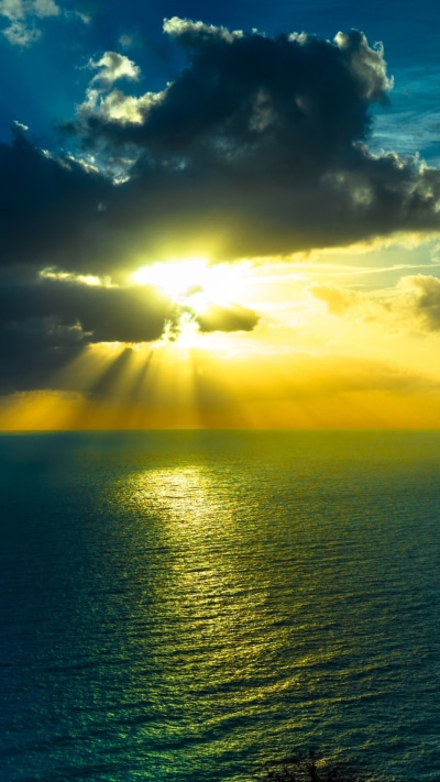 Earth Sunset, Cloud, Ocean, Sunbeam, Sea, 1080x1920
