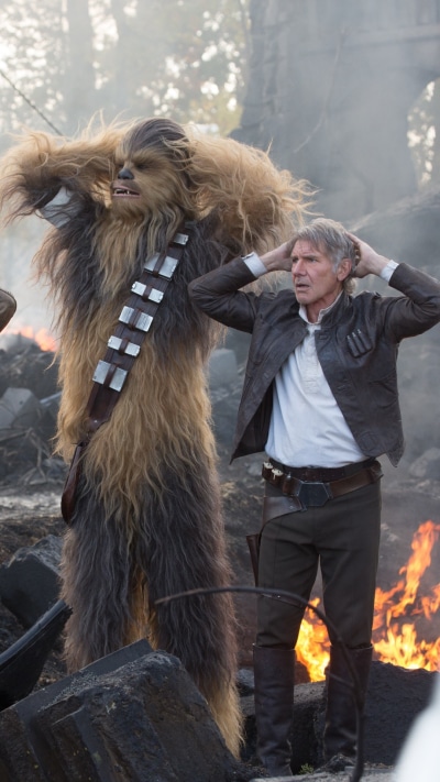 Movie Star Wars Episode VII: The Force Awakens, Harrison Ford, Han Solo, Star Wars, Chewbacca, 1080x1920