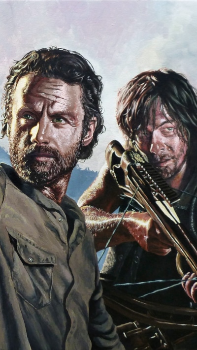 TV Show The Walking Dead, Rick Grimes, Tyreese Williams, Daryl Dixon, 1080x1920