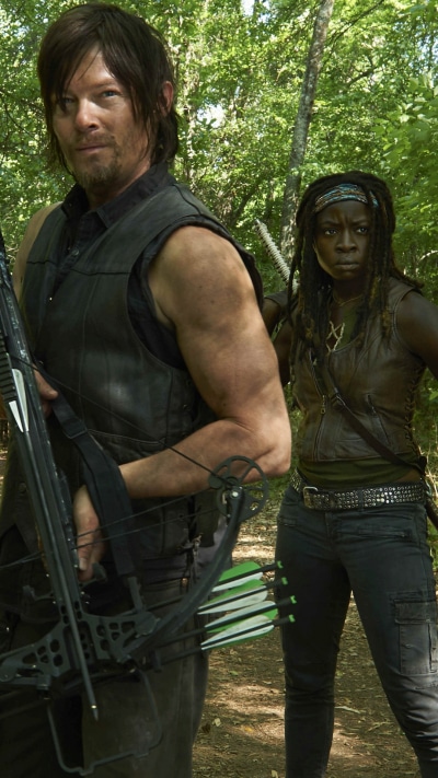 TV Show The Walking Dead, Michonne (The Walking Dead), Crossbow, Norman Reedus, Daryl Dixon, Danai Gurira, 1080x1920