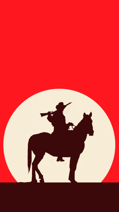 Artistic Cowboy, Red, Western, Red Dead Redemption, Horse, 1080x1920
