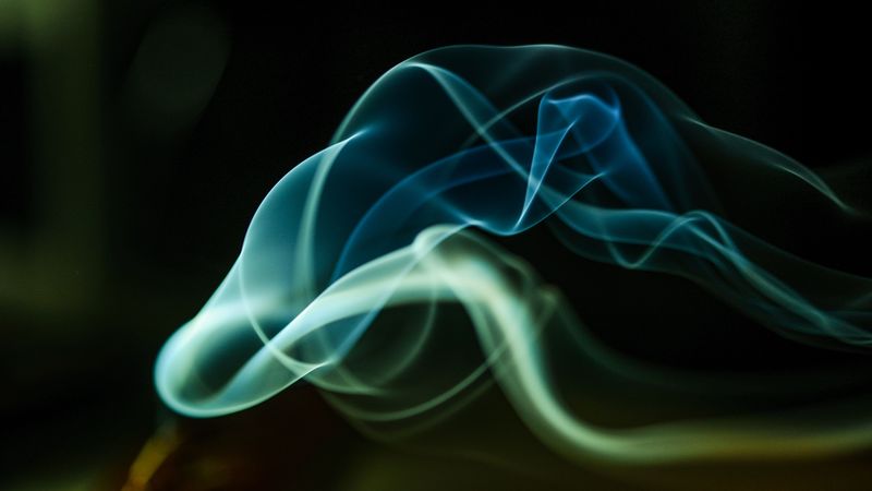smoke, wavy, abstraction, black background, 4k