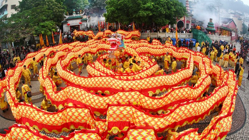Chinese New Year, Spring Festival, dragon, orange