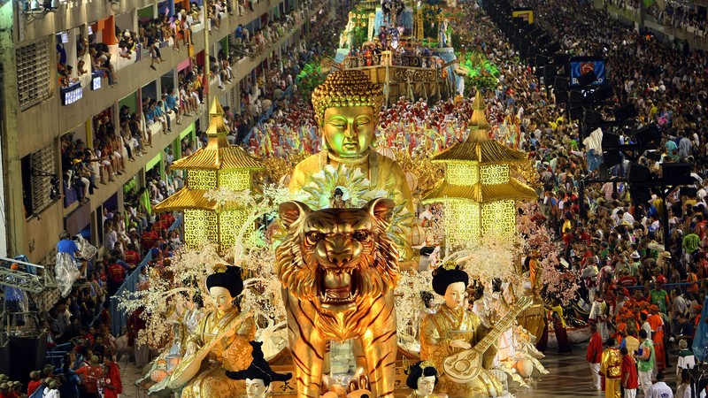 Rio Carnival, Rio de Janeiro, Brazil, wings, yellow, 2015