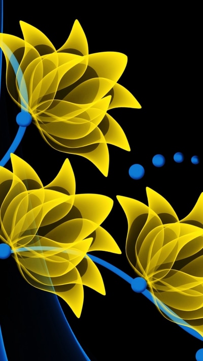 Artistic Flower, Neon, 1080x1920