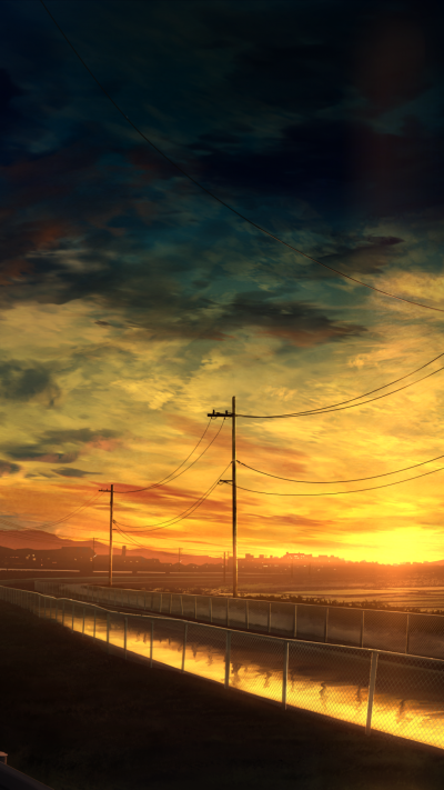 Anime Sunset, Sky, 1080x1920