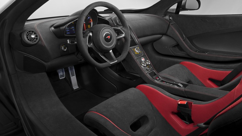 McLaren 675LT, coupe, supercar, white, interior