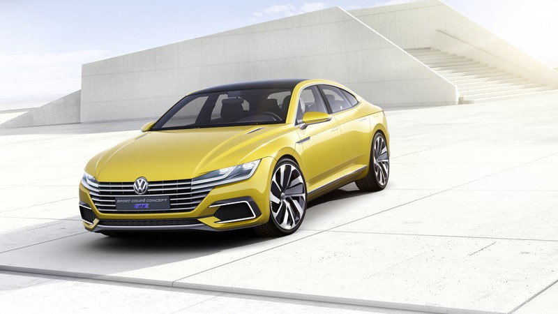 volkswagen Passat CC, coupe, yellow,