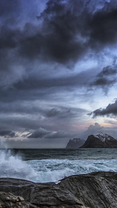 Earth Coastline, Lofoten Islands, Norway, Seashore, 1080x1920