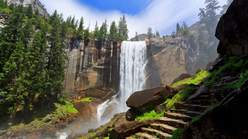 Yosemite, 4K, forest, OSX, apple, mountains
