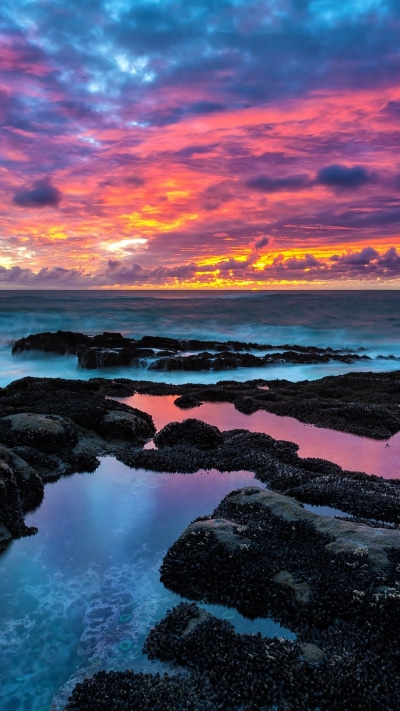 Earth Sunset, Ocean, Sea, Sky, 1080x1920