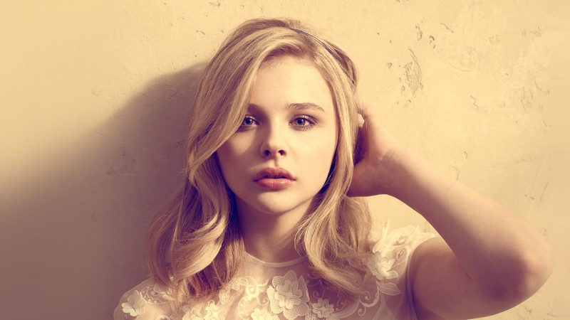 Chloe Moretz, actress, blonde, portrait