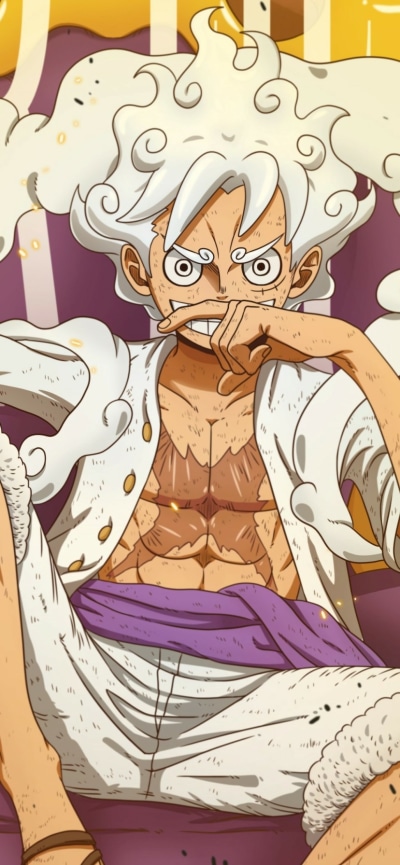 Anime One Piece, Monkey D. Luffy, Gear 5 (One Piece), 828x1792