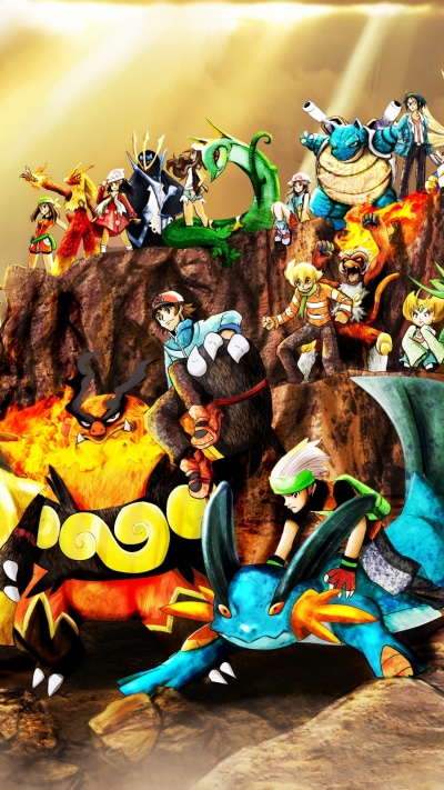 Anime Pokémon, Blastoise (Pokémon), Brendan (Pokemon), Charizard (Pokémon), Cheren (Pokémon), Blaziken (Pokémon), 1080x1920