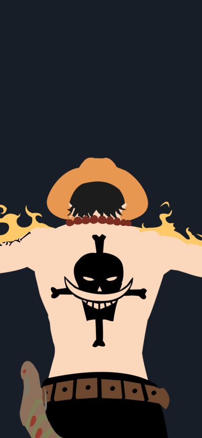 Anime One Piece, Portgas D. Ace, 828x1792