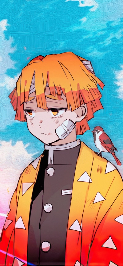 Anime Demon Slayer: Kimetsu no Yaiba, Zenitsu Agatsuma, 828x1792
