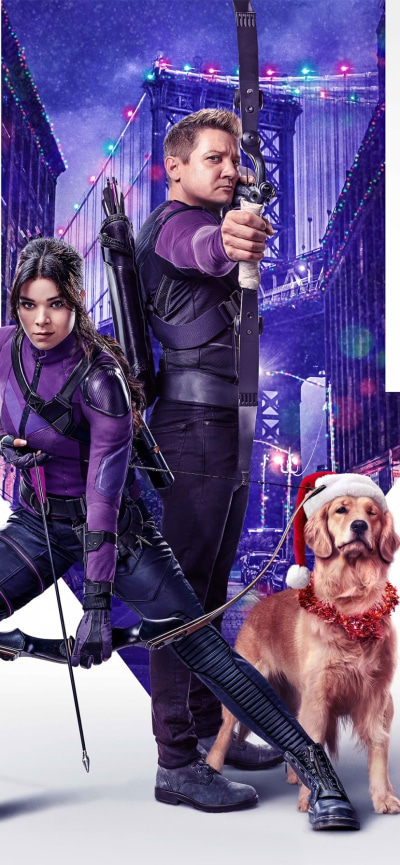 TV Show Hawkeye, Hailee Steinfeld, Kate Bishop, Lucky The Pizza Dog, Jeremy Renner, Clint Barton, 828x1792