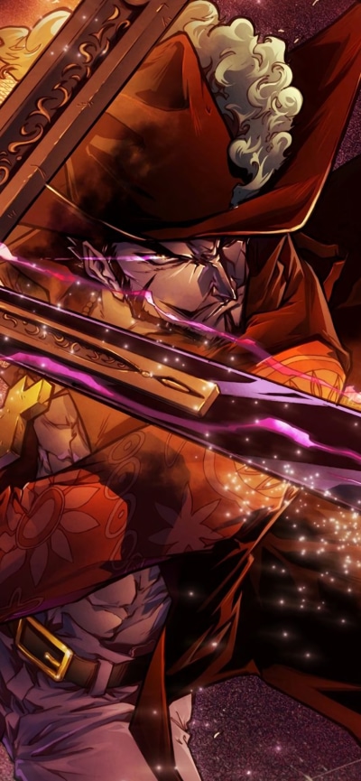 Anime One Piece, Dracule Mihawk, 828x1792