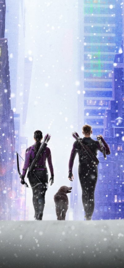TV Show Hawkeye, Kate Bishop, Clint Barton, Lucky The Pizza Dog, Hailee Steinfeld, Jeremy Renner, 828x1792