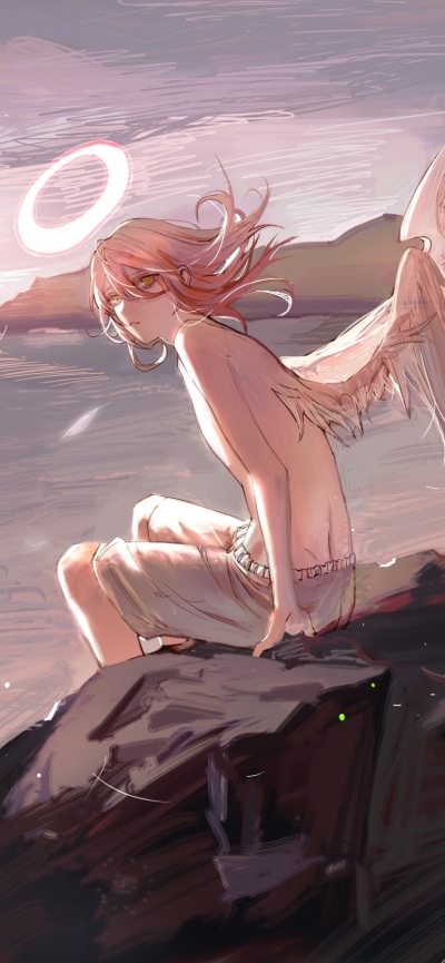 Anime Chainsaw Man, Angel Devil (Chainsaw Man), 828x1792