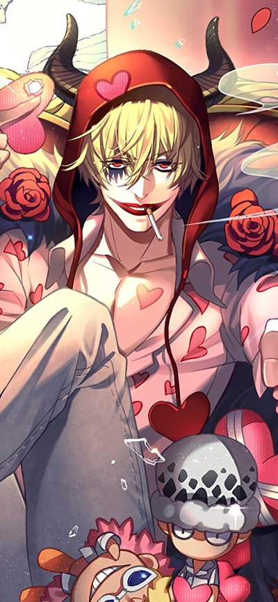 Anime One Piece, Donquixote Corazon, Donquixote Rosinante, 828x1792