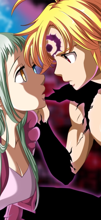Anime The Seven Deadly Sins, Elizabeth Liones, Meliodas (The Seven Deadly Sins), 828x1792