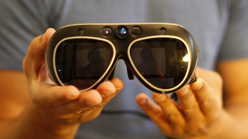 Meta 1, AR headset, virtual reality, hands, interface, workplace, review, test
