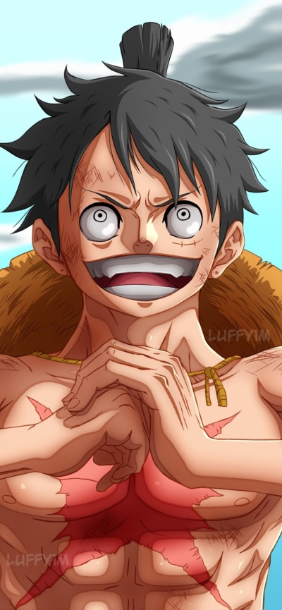 Anime One Piece, Monkey D. Luffy, 828x1792