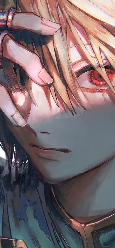 Anime Hunter x Hunter, Kurapika (Hunter × Hunter), Red Eyes, 828x1792
