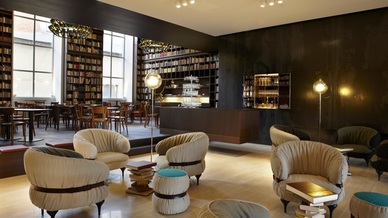 B2 Boutique Hotel and Spa, Zurich, Switzerland, Best Hotels of 2015, library, room, chair, booking