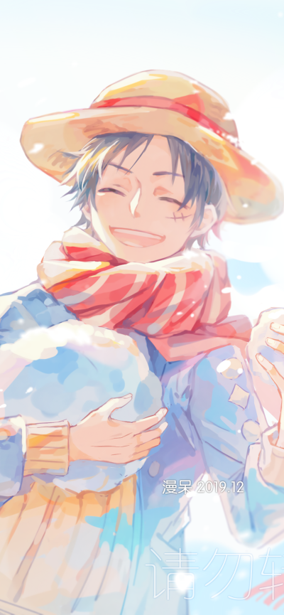 Anime One Piece, Monkey D. Luffy, 828x1792