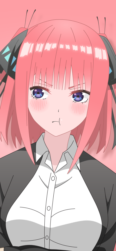 Anime The Quintessential Quintuplets, Gotoubun No Hanayome, Short Hair, Nino Nakano, 828x1792