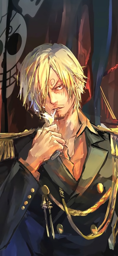 Anime One Piece, Smoking, Blonde, Sanji (One Piece), 828x1792