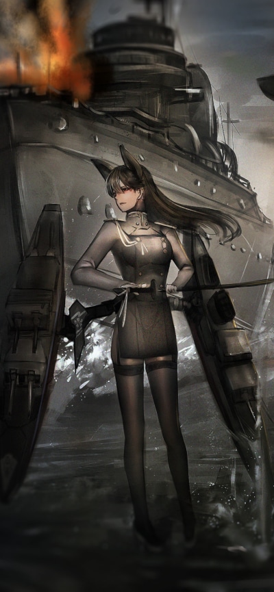 Anime Azur Lane, Atago (Azur Lane), 828x1792