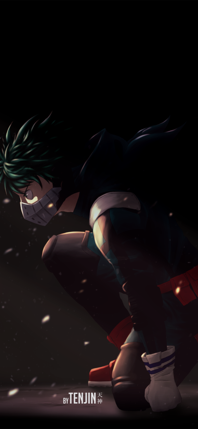 Anime My Hero Academia, Izuku Midoriya, 828x1792