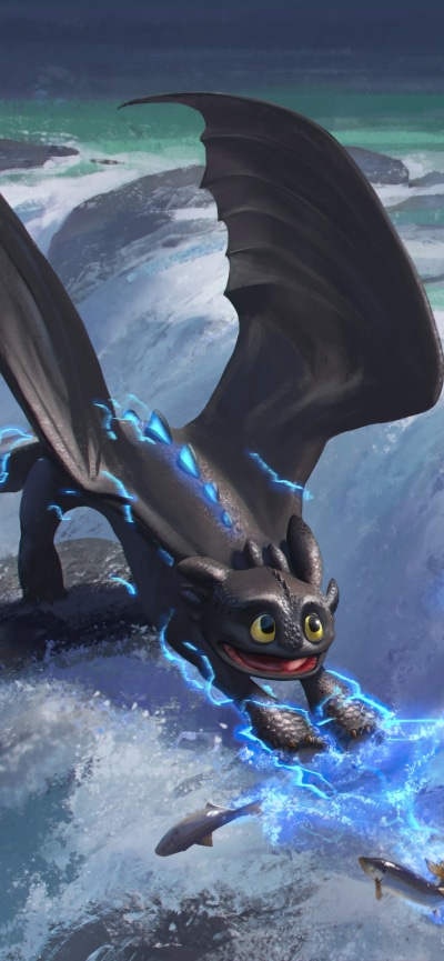 Movie How to Train Your Dragon: The Hidden World, Night Fury, Toothless (How To Train Your Dragon), How To Train Your Dragon, Dragon, 828x1792