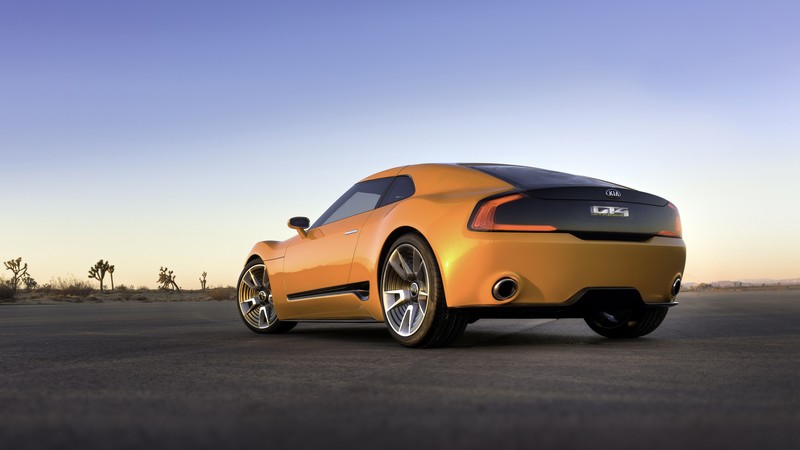 Kia GT4 Stinger, concept, supercar, luxury cars, sports car, yellow, back, review, test drive