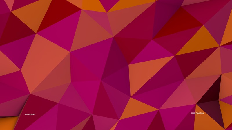 polygon, 4k, pink, orange, background, pattern