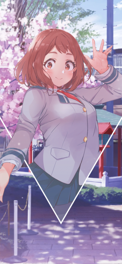 Anime My Hero Academia, Ochaco Uraraka, 828x1792