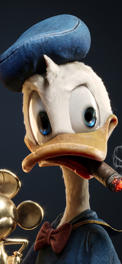 Movie Disney, Donald Duck, Cigar, 828x1792