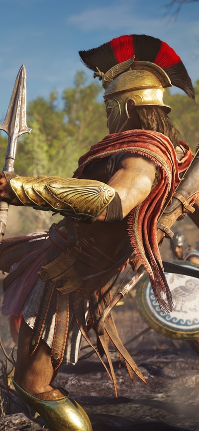 Video Game Assassins Creed Odyssey, Soldier, Spartan, 828x1792