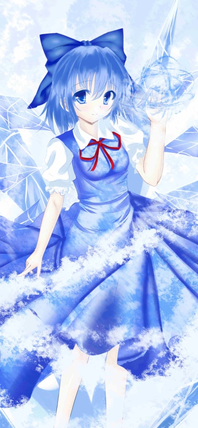 Anime Touhou, Cirno (Touhou), 828x1792